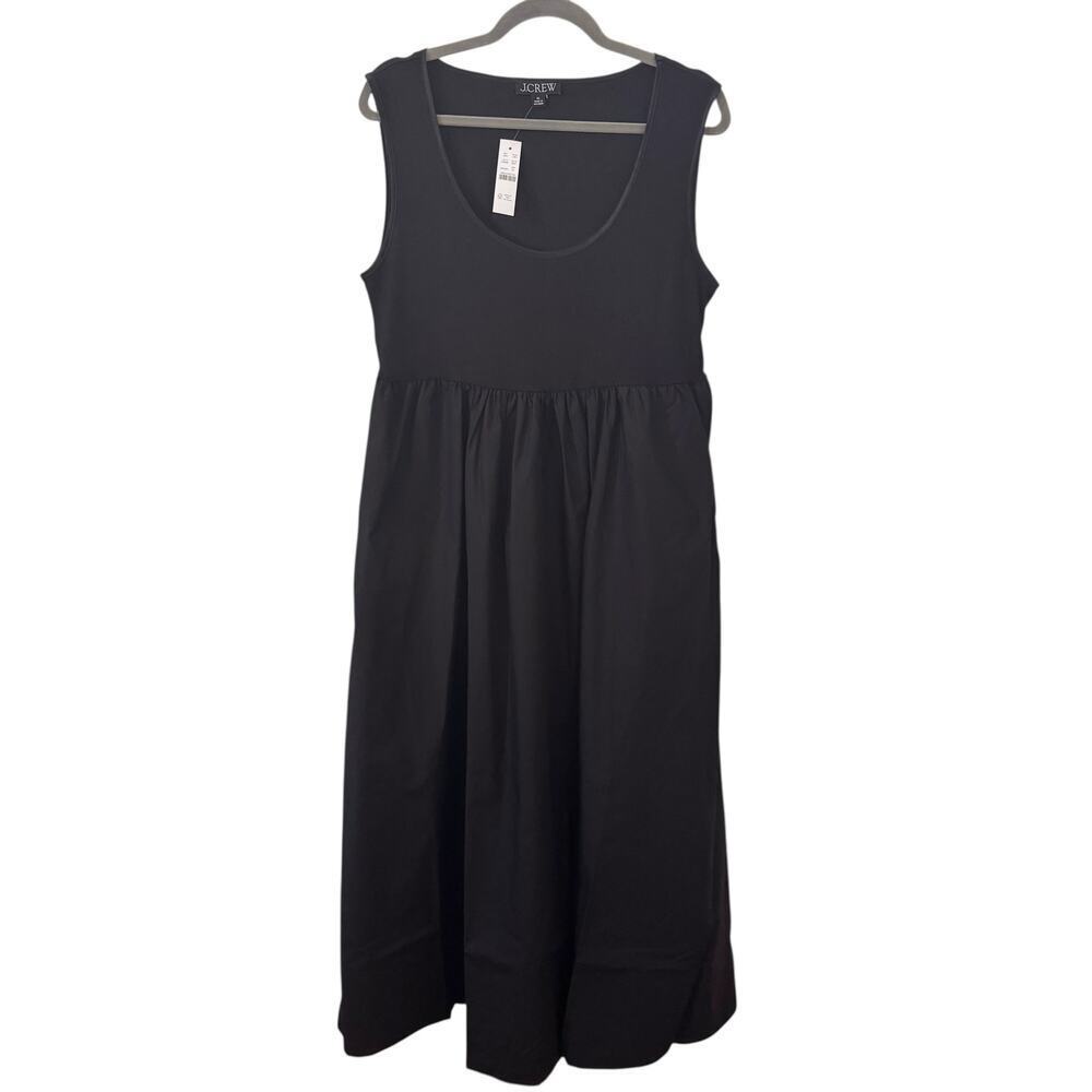 NWT J. Crew Scoopneck Mixy Maxi Dress Black CN606 Size XL - Picture 5 of 12